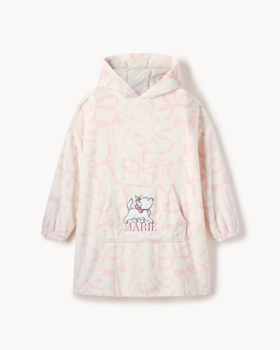 image 1 of Disney Aristocats Fleece Pyjama Hoodie in Multi White