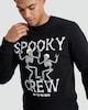 image 1 of F&F Cotton Rich Spooky Crew Skeleton Print Sweatshirt in Black