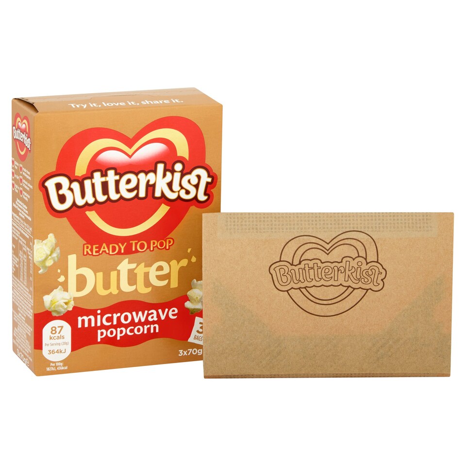 image 1 of Butterkist Butter Microwave Popcorn 3X70g