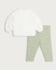 image 2 of F&F Baby 2-Piece Cotton Rich Sweatshirt and Ribbed Leggings Set in Cream