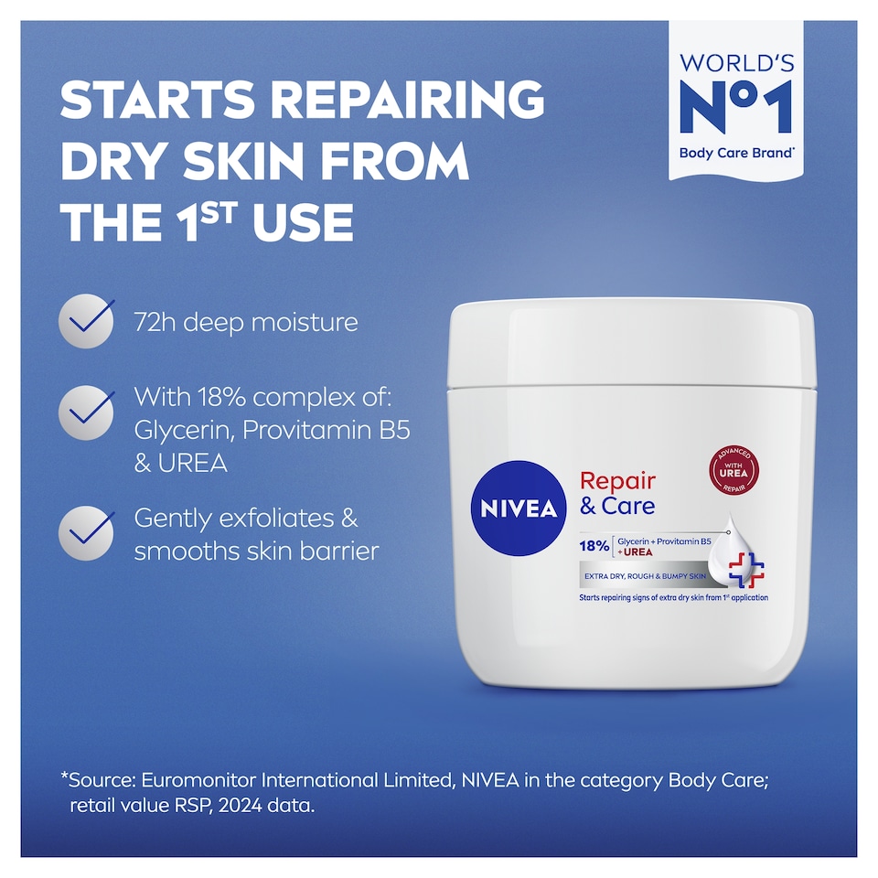 image 1 of NIVEA Repair & Care Moisturiser Very Dry & Rough Skin 400ml
