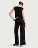 image 3 of F&F Textured Wide Leg Drawstring Co-ord Trousers in Black