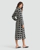 image 3 of F&F Chain Print Belted Midi Shirt Dress in Multi Black White
