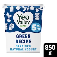 Yeo Valley Organic Greek Recipe 5% Fat Natural 850g