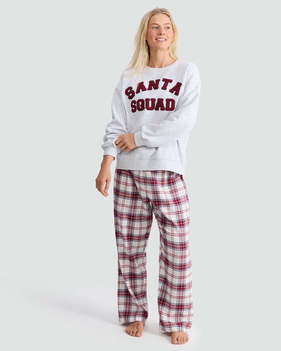 image 1 of F&F Santa Squad Matching Family Christmas Pyjamas in Grey