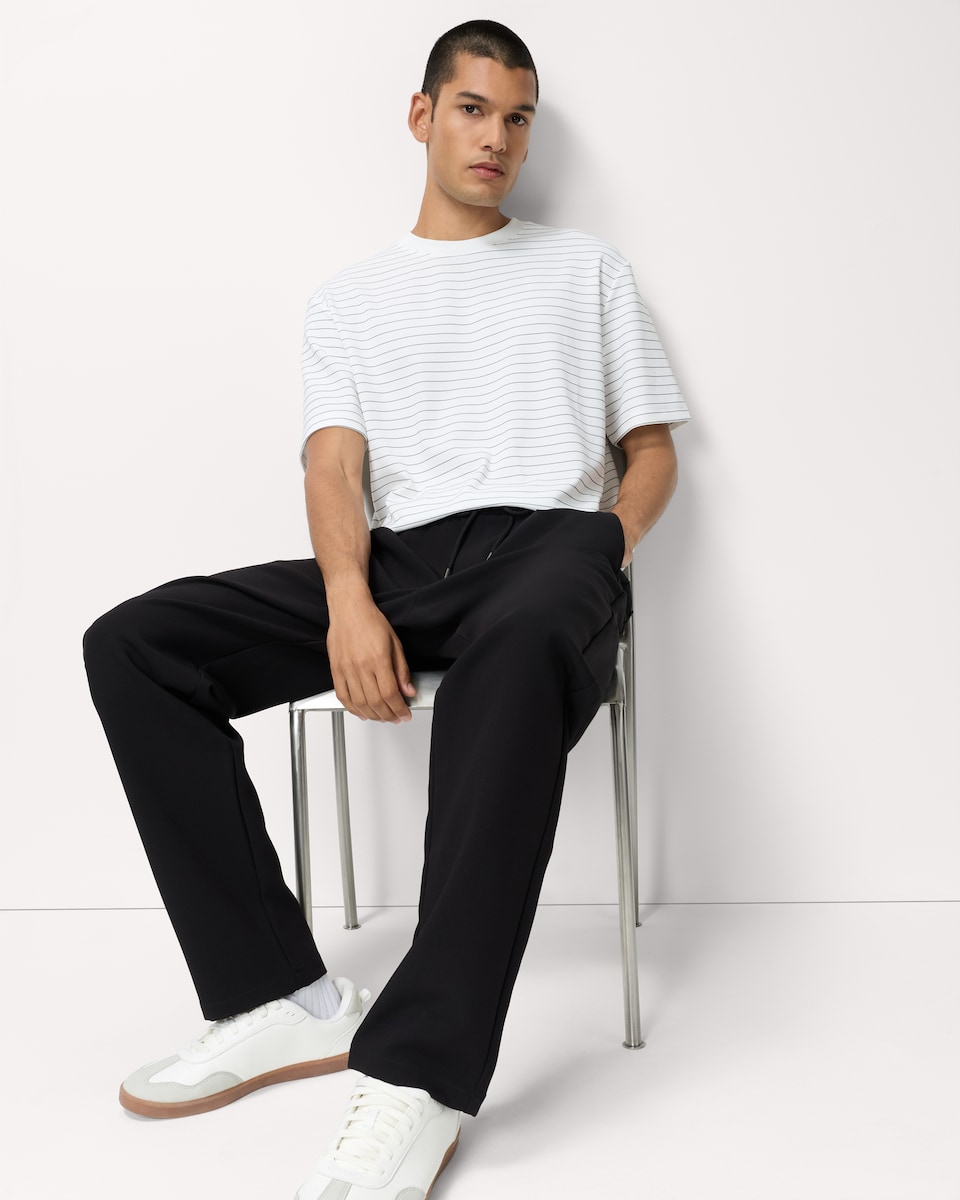 image 1 of F&F Striped Quick Dry T-shirt in White