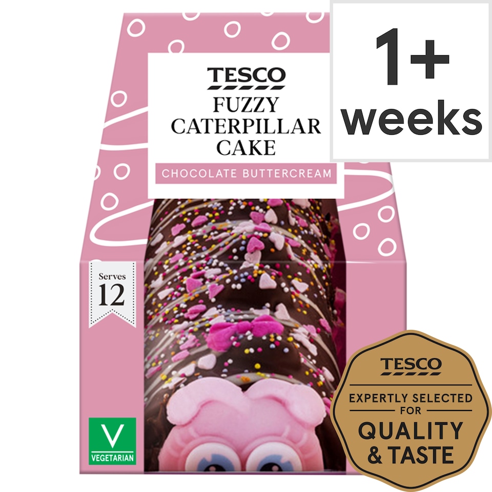 Tesco Fuzzy Caterpillar Cake - Chocolate 230g
