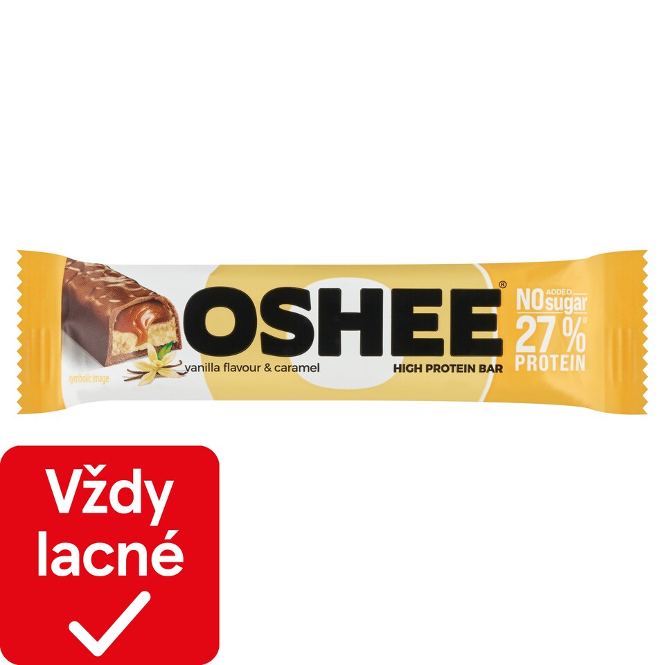 obrázok 1 z Oshee Tyčinka z mliečnej čokolády s náplňou s vanilkovou a karamelovou príchuťou 49 g