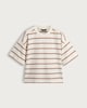 image 5 of The F&F Edit Pure Cotton Striped Boxy Fit T-Shirt in Multi Brown
