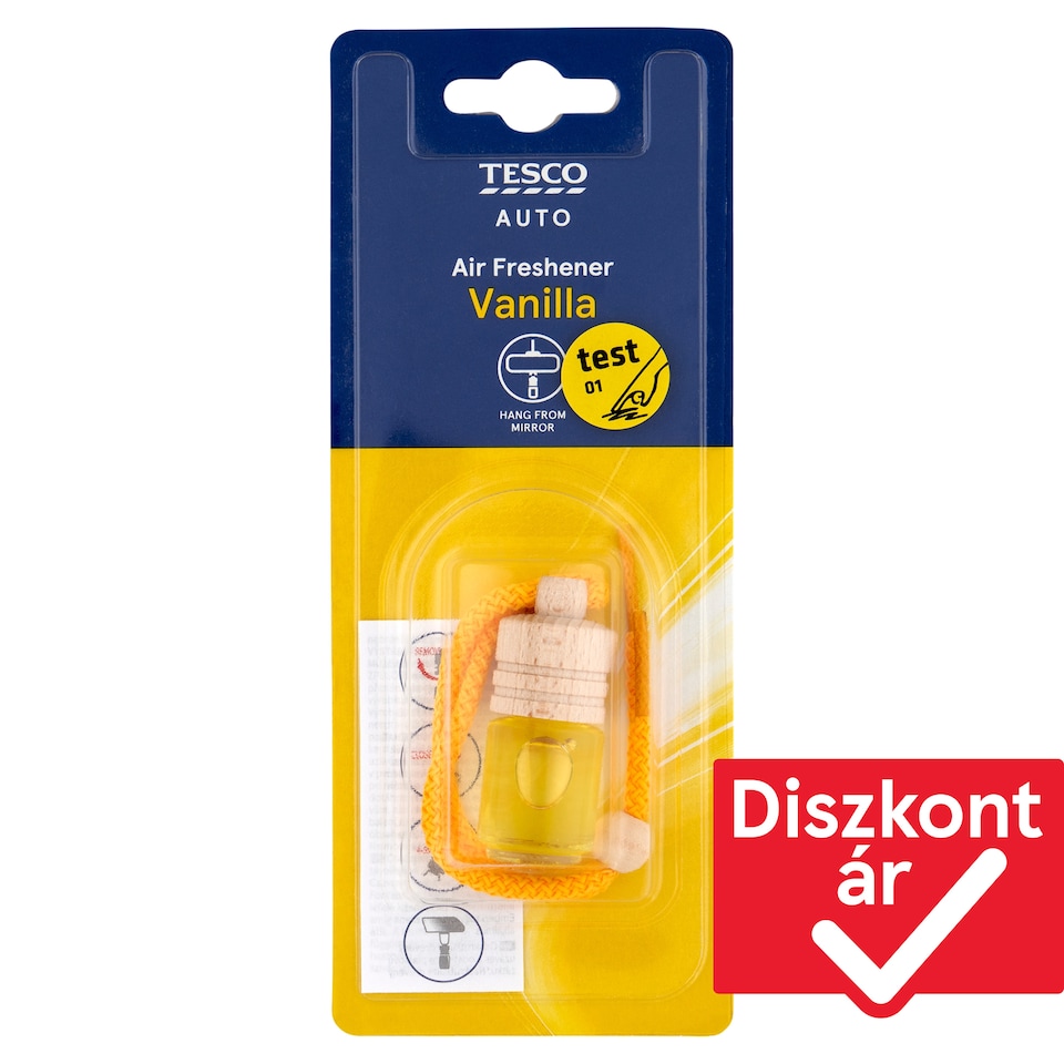 Tesco Auto Hanging Wooden Vanilla Air Freshener 5 ml
