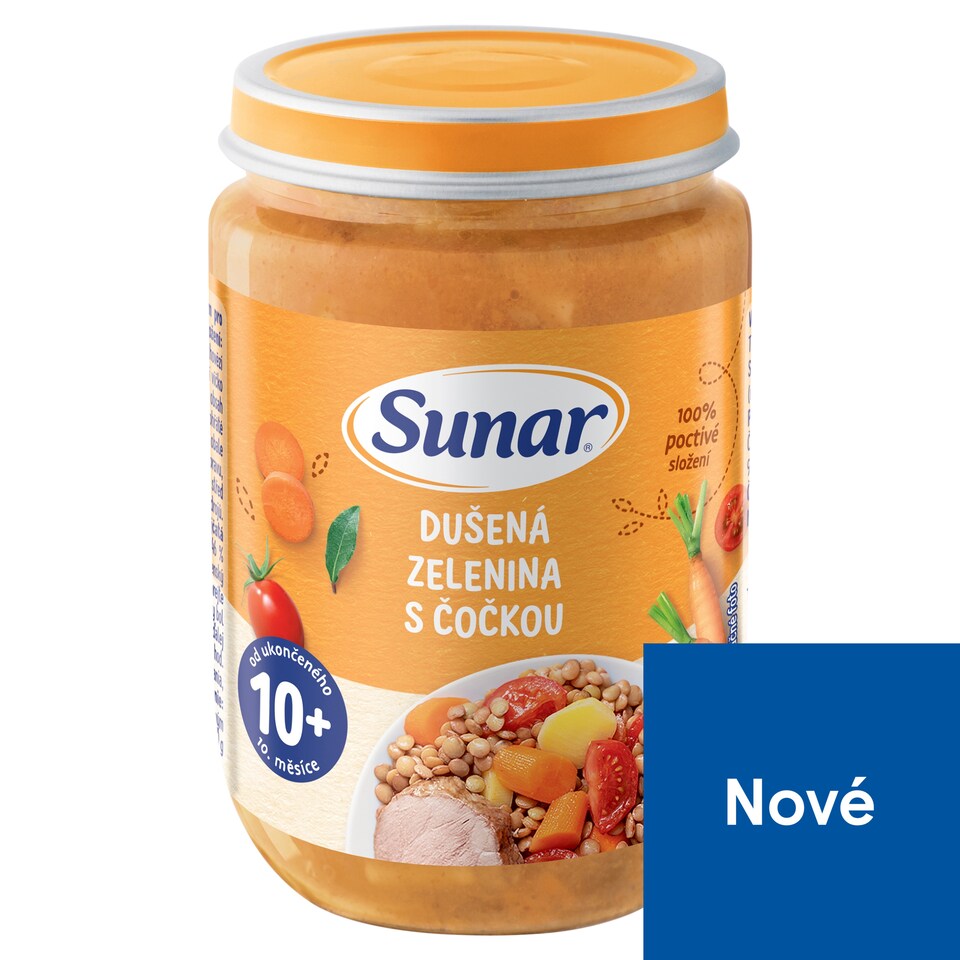Obrázek 1 pro produkt Sunar příkrm dušená zelenina s čočkou 10m+, 190g