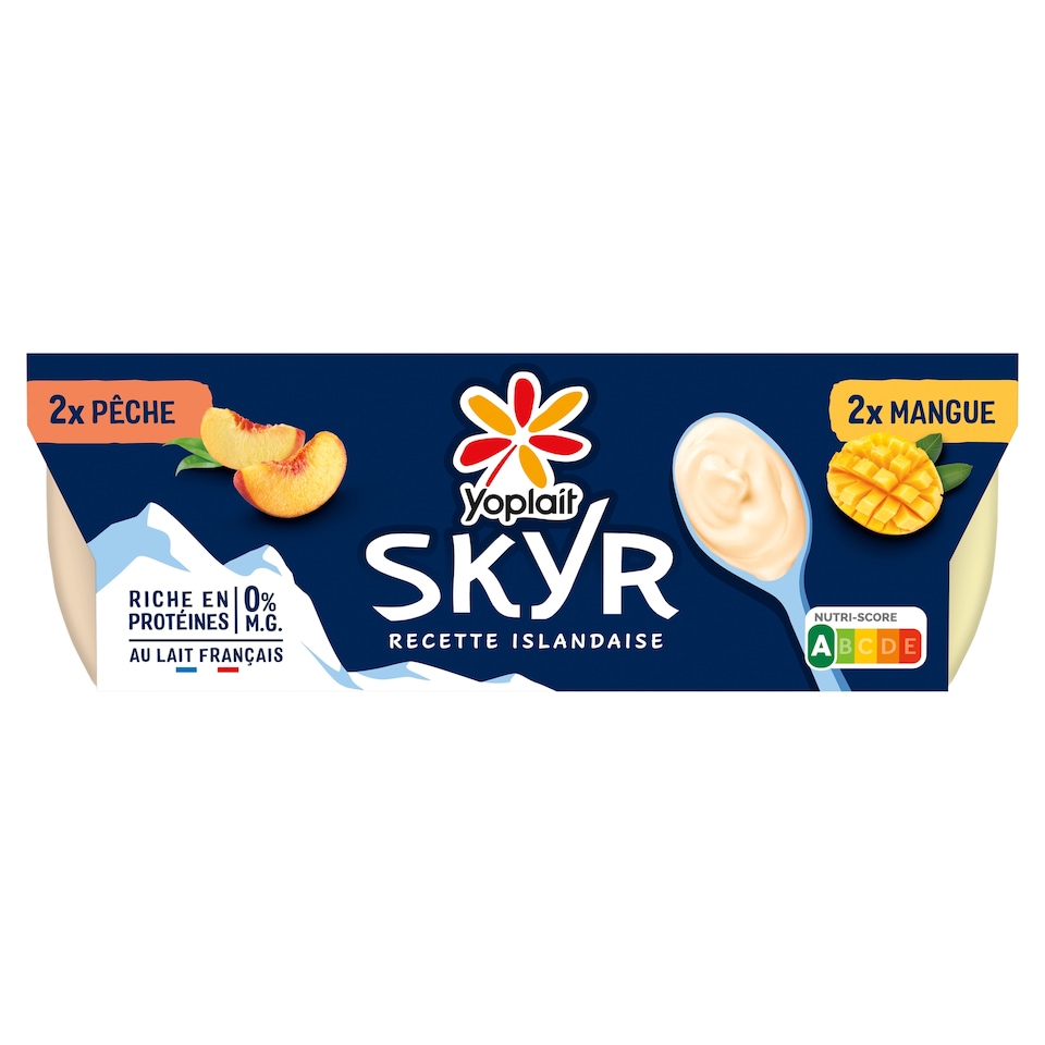 Yoplait Skyr Peach And Mango Yoghurt 4X100g