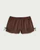 image 4 of OH ME OH MY Satin Lace Trim Shorts in Chocolate