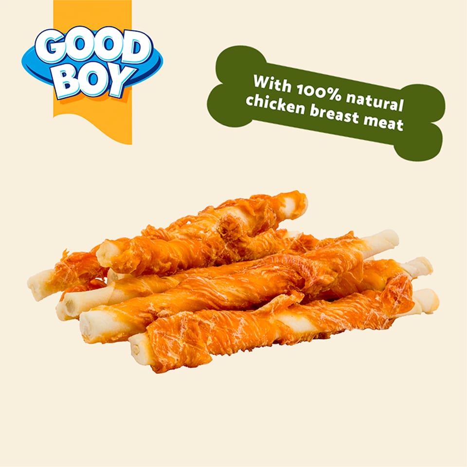 image 1 of Wagtastic Chewy Chicken Twists Dog Chew Treats 320G