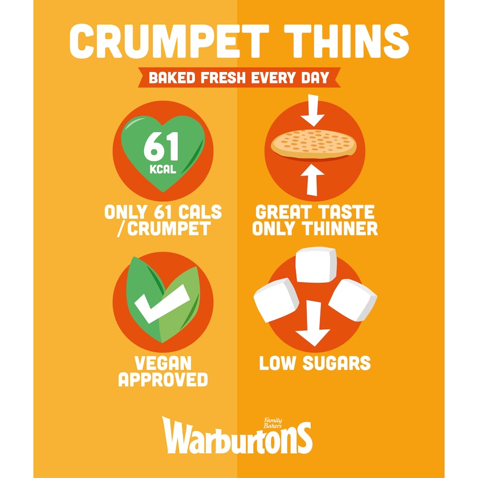 image 1 of Warburtons Crumpet Thins 8 pack