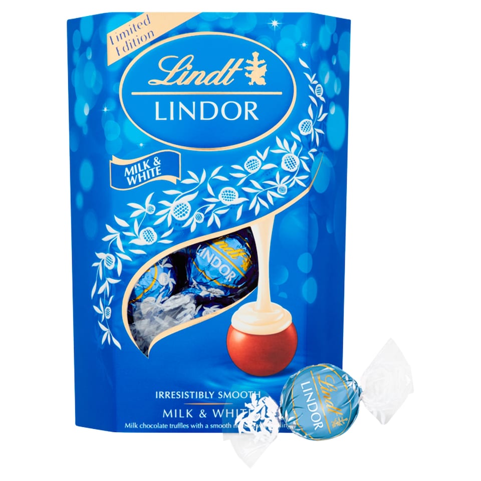 image 1 of Lindt Lindor Milk & White Chocolate Box 200G