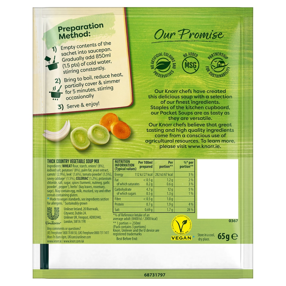 image 1 of Knorr Thick Country Vegetable Soup 65G