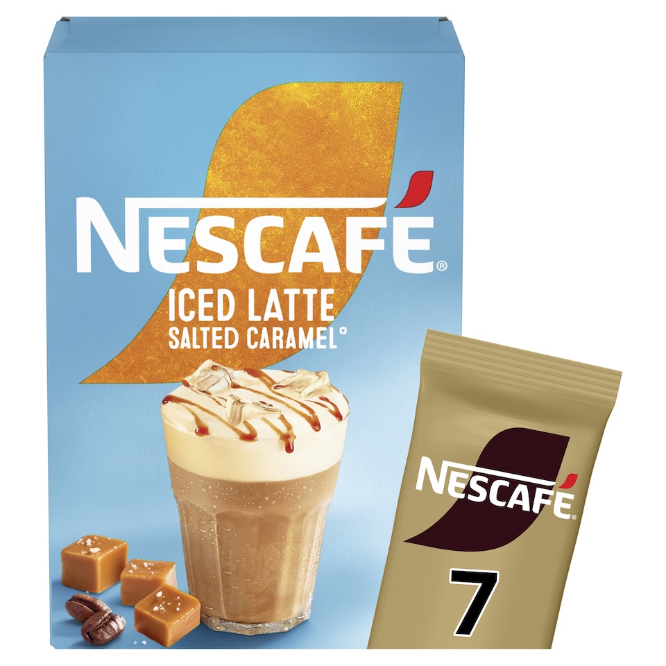 image 1 of Nescafe Gold Iced Salted Caramel Latte Instant Coffee Sachets 7x14.5g