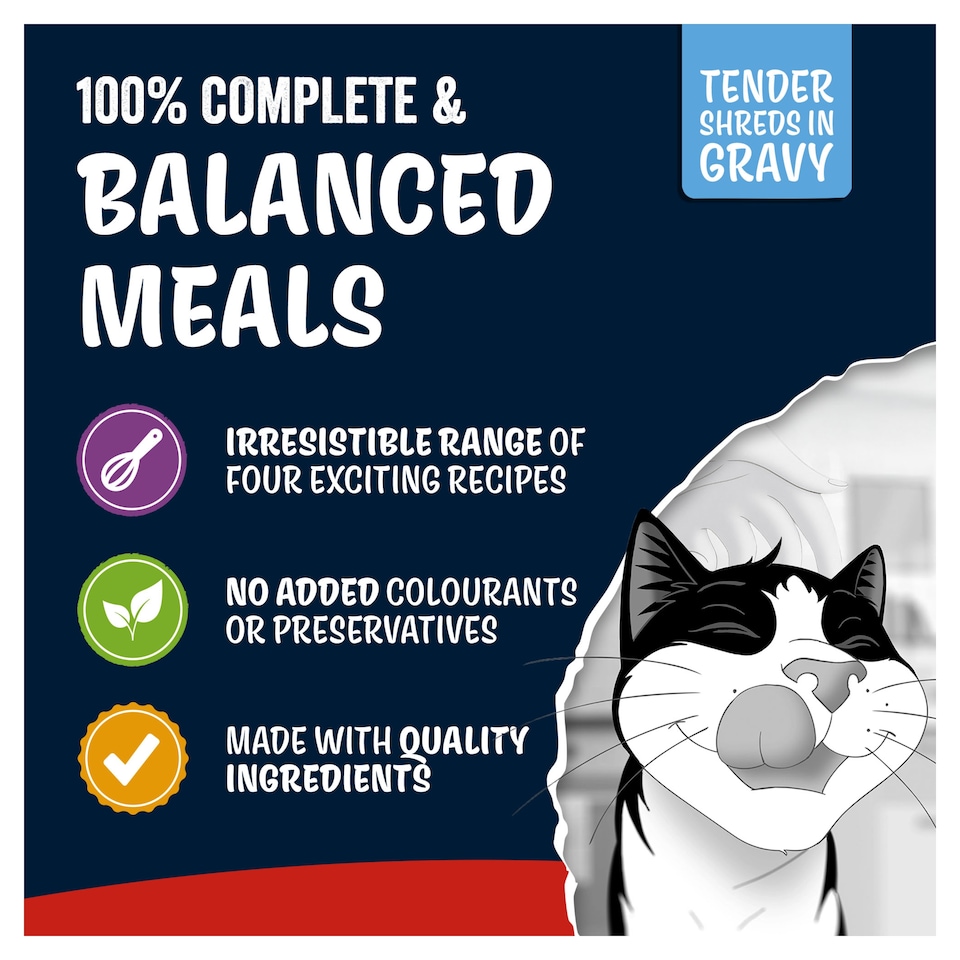 image 1 of FELIX Tasty Shreds Farm Selection in Gravy Wet Cat Food 12x80g