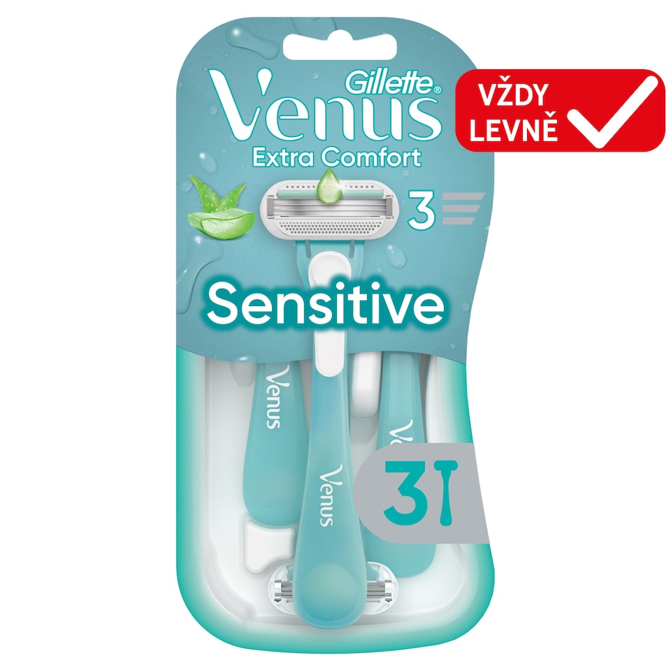image 1 of Gillette Venus Extra Comfort Sensitive Disposable Razors, Pack Of 3