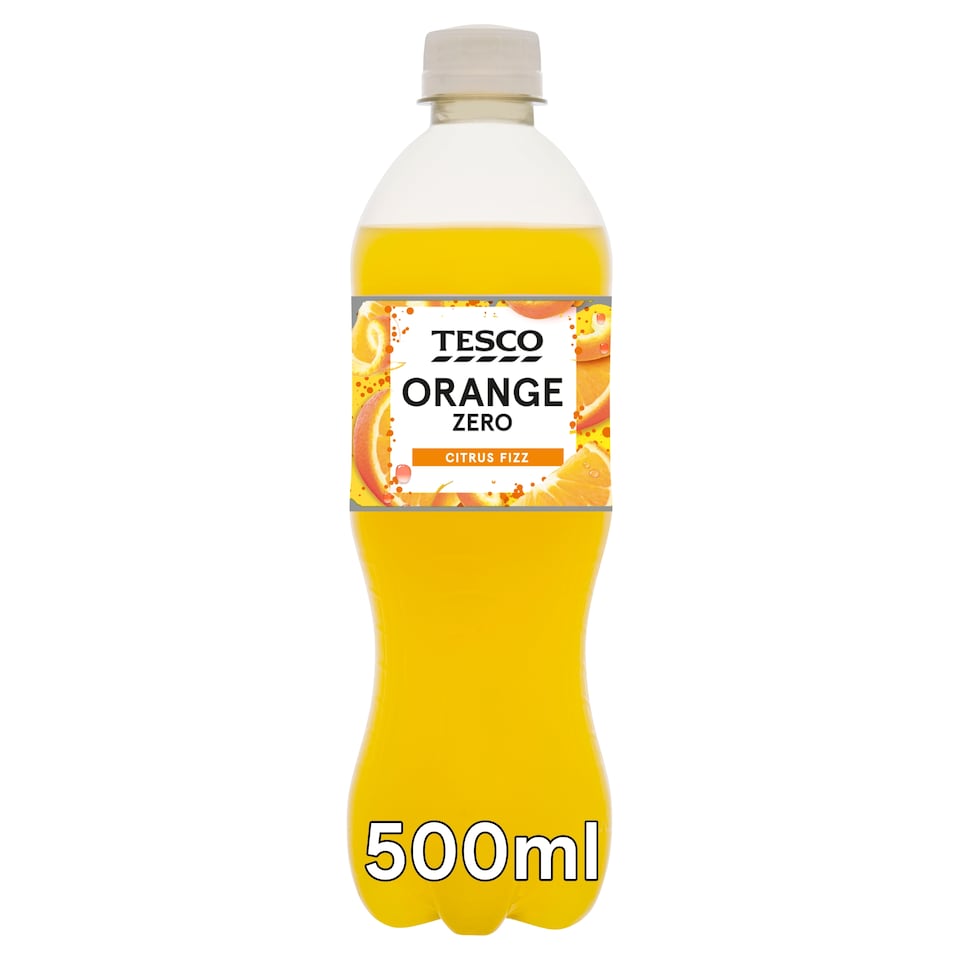 Tesco Orange Zero Sugar Soft Drink 500ml