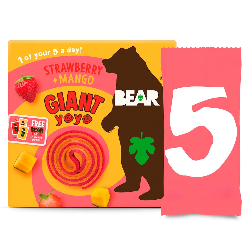 image 1 of Bear Giant Yoyo - Strawberry & Mango 5 x 20g