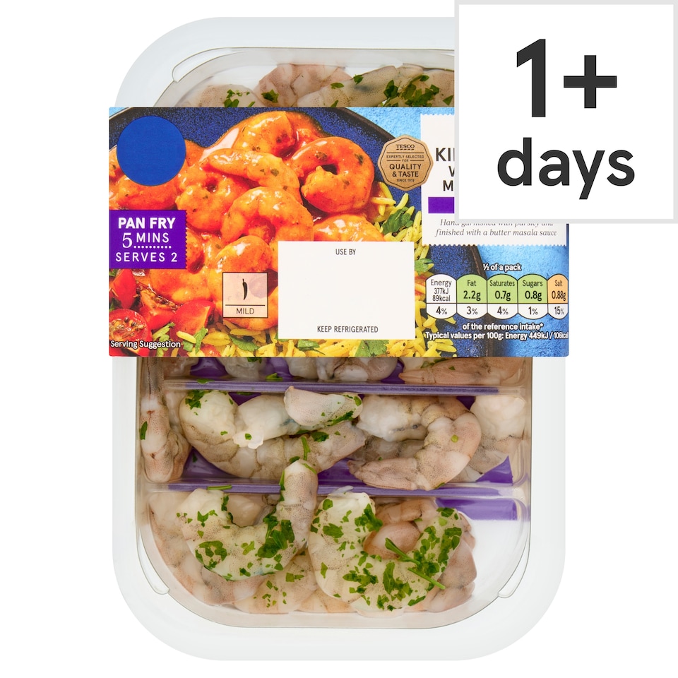 Tesco King Prawns with Butter Masala Sauce 200g