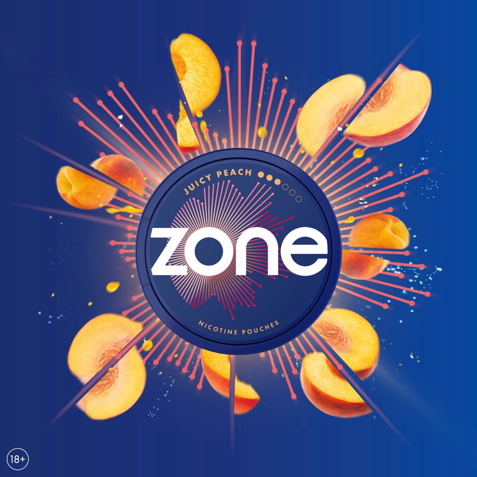 image 1 of Zone Juicy Peach Nicotine Pouches 10mg x 20 Pouches 14.1g