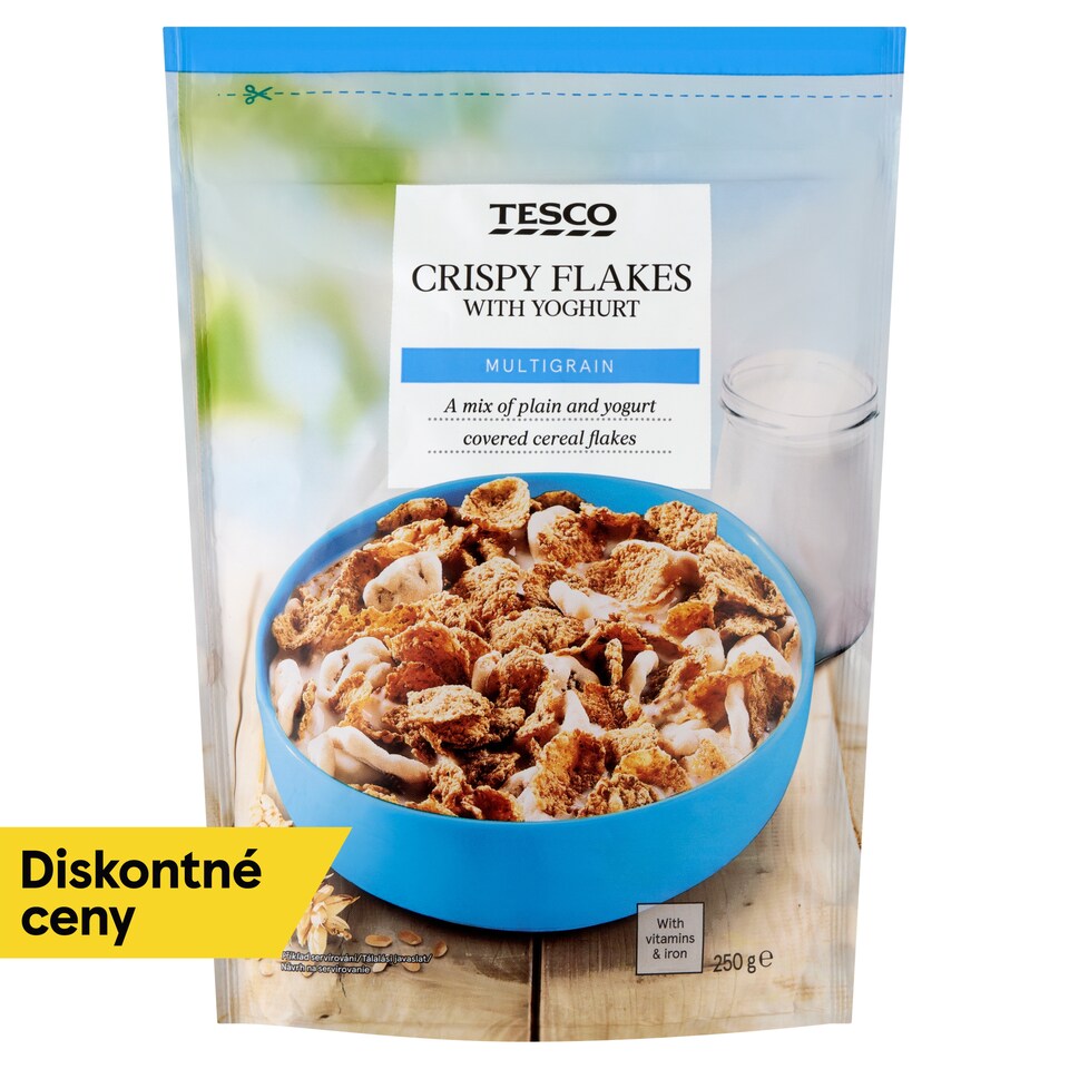 Tesco Zapekané lupienky v cukrovej poleve s obilninovými lupienkami v jogurtovej poleve 250 g