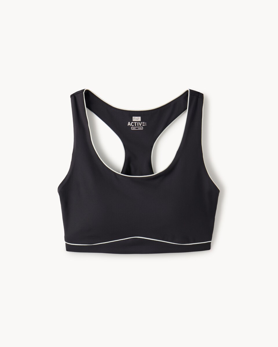 image 1 of F&F Active EVERYHOUR Cropped Racerback Vest in Black