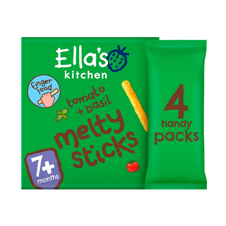 image 1 of Ella's Kitchen Tomato & Basil Melty Sticks 4X6g
