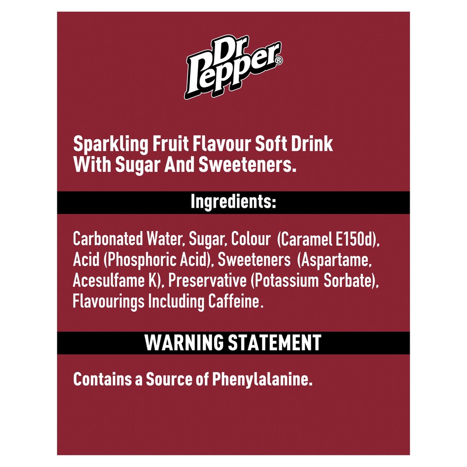 image 1 of Dr Pepper Regular 6 X 330Ml
