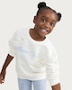 image 2 of F&F Girls 2-Piece Cotton Rich Flower Club Sweatshirt and Leggings Set in Multi Blue