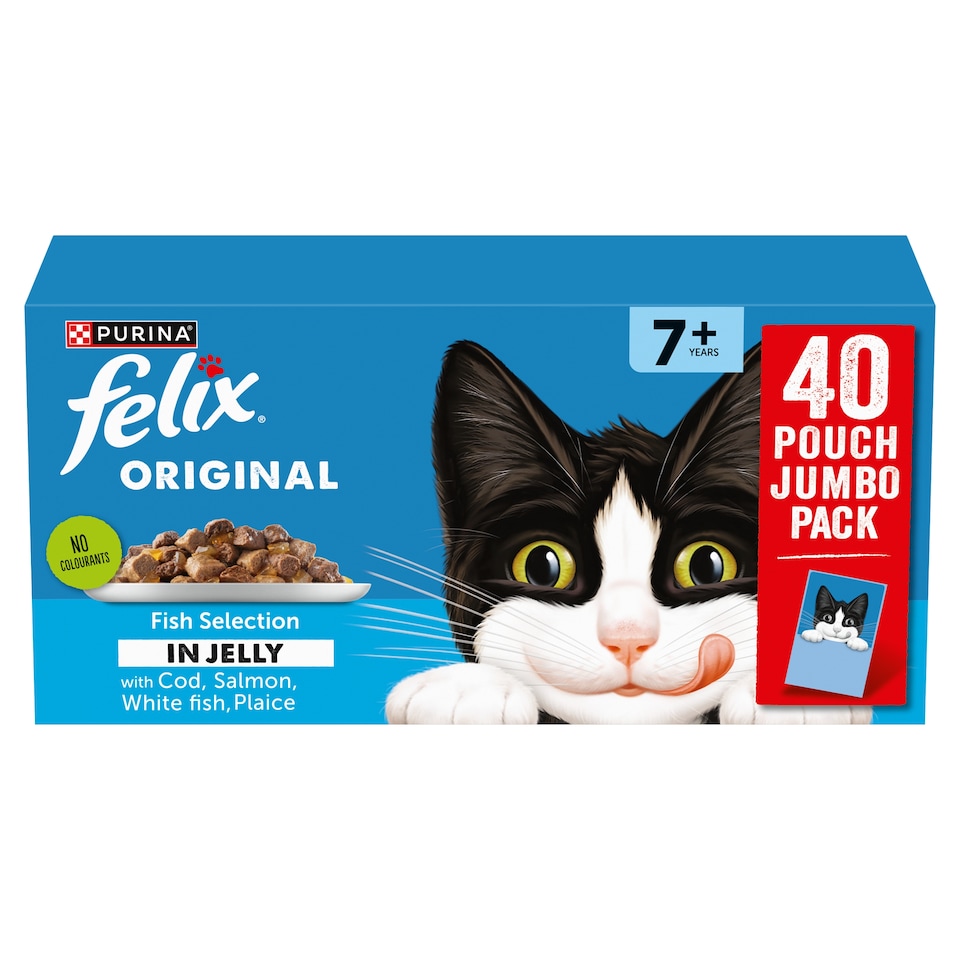 image 1 of Felix Original Senior Fish Selection in Jelly Cat food 40x85g