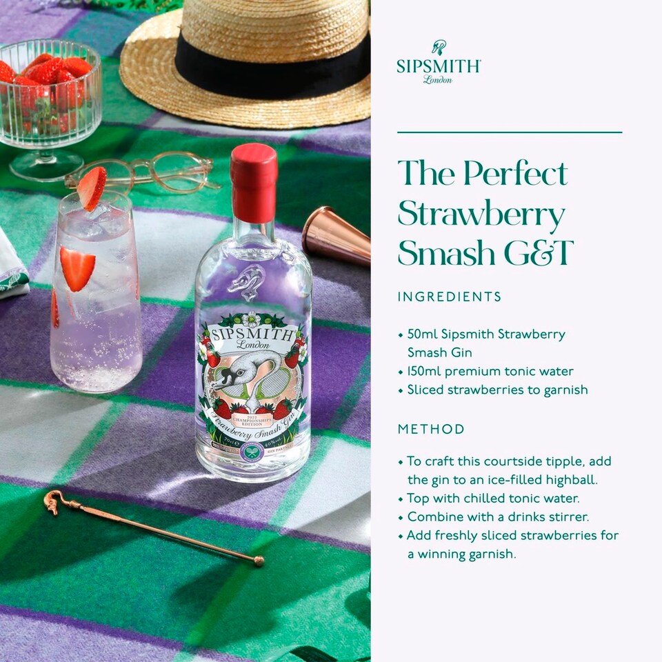 image 1 of Sipsmith Strawberry Smash Gin 70Cl