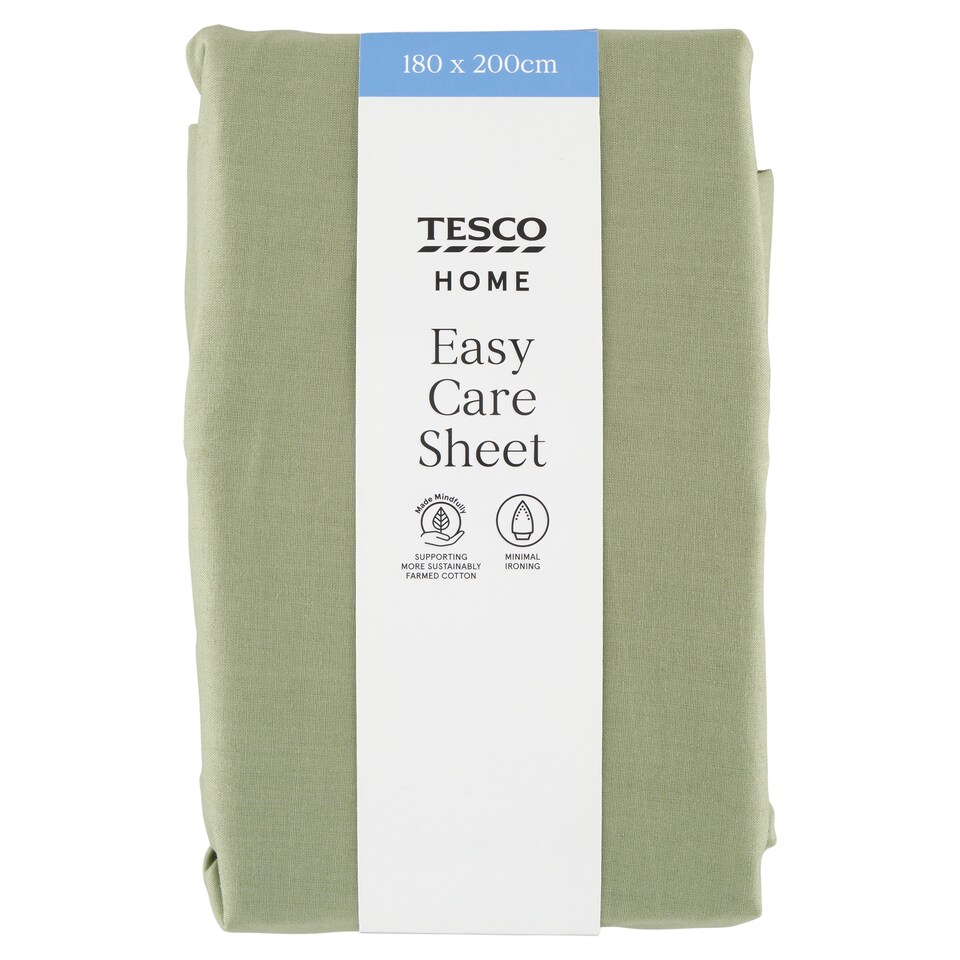 Tesco Home Easy Care zöld lepedő 180 x 200 cm