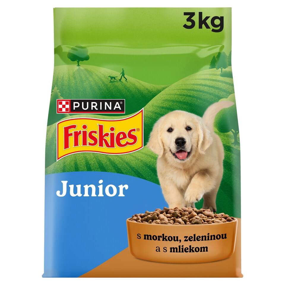Friskies Junior granule pre šteniatka morka s mliekom, zelenina 3 kg