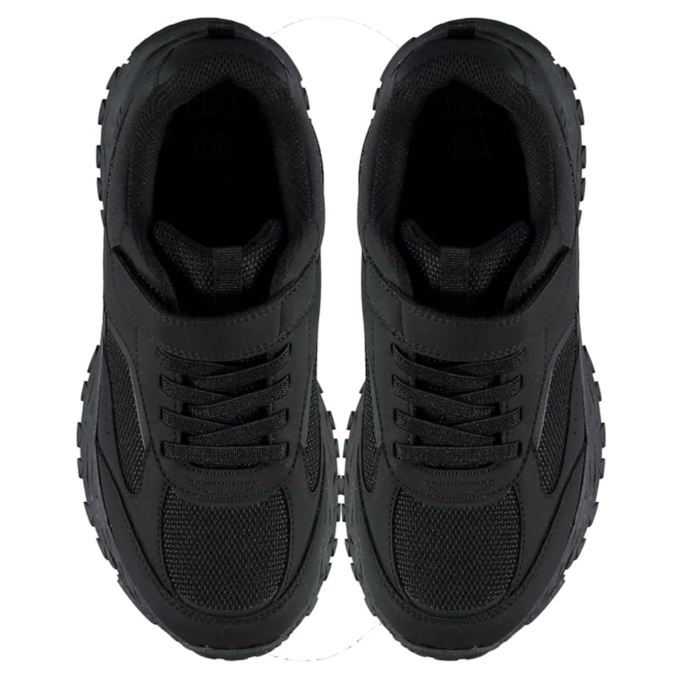 F&F School Boys Mesh Panel Trainers in Black
