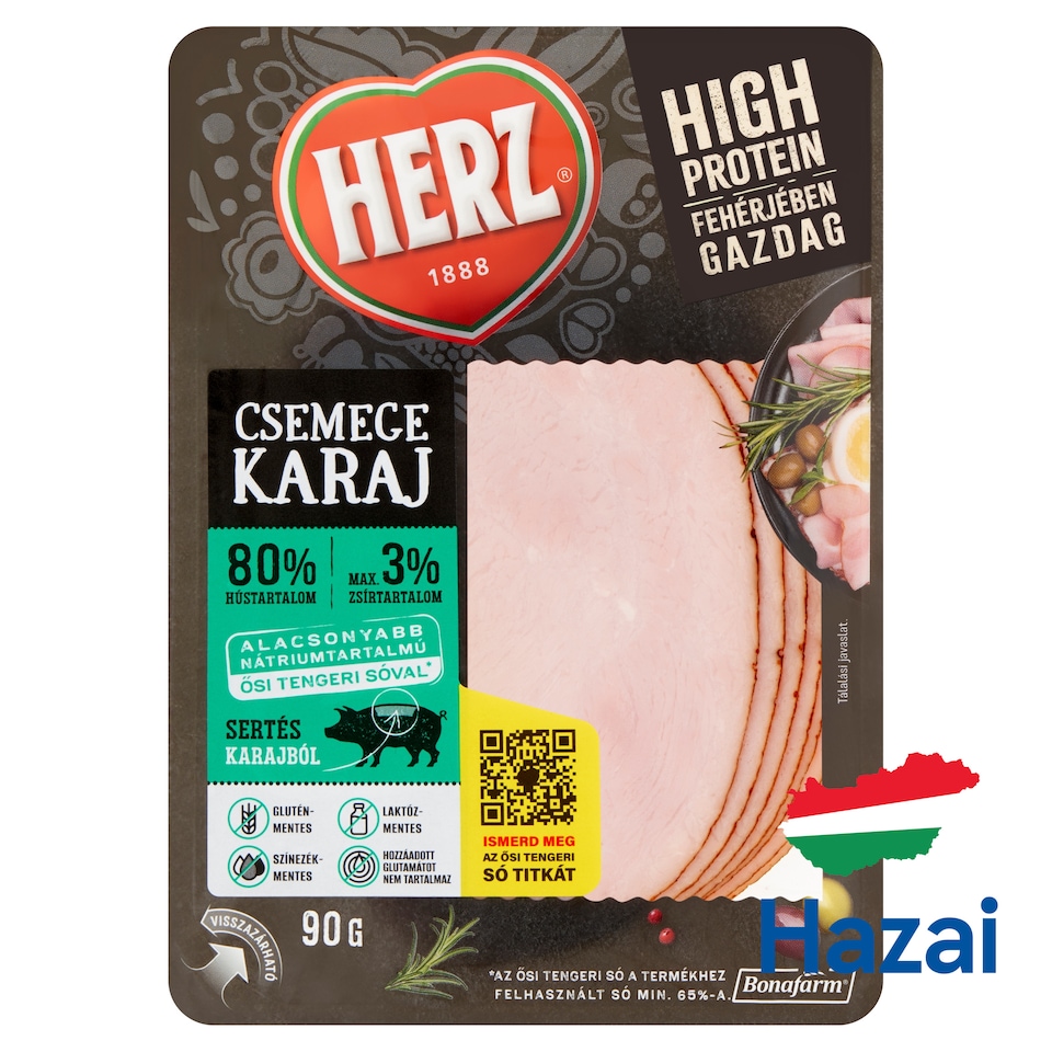 HERZ szeletelt csemege karaj 90 g  1. kép