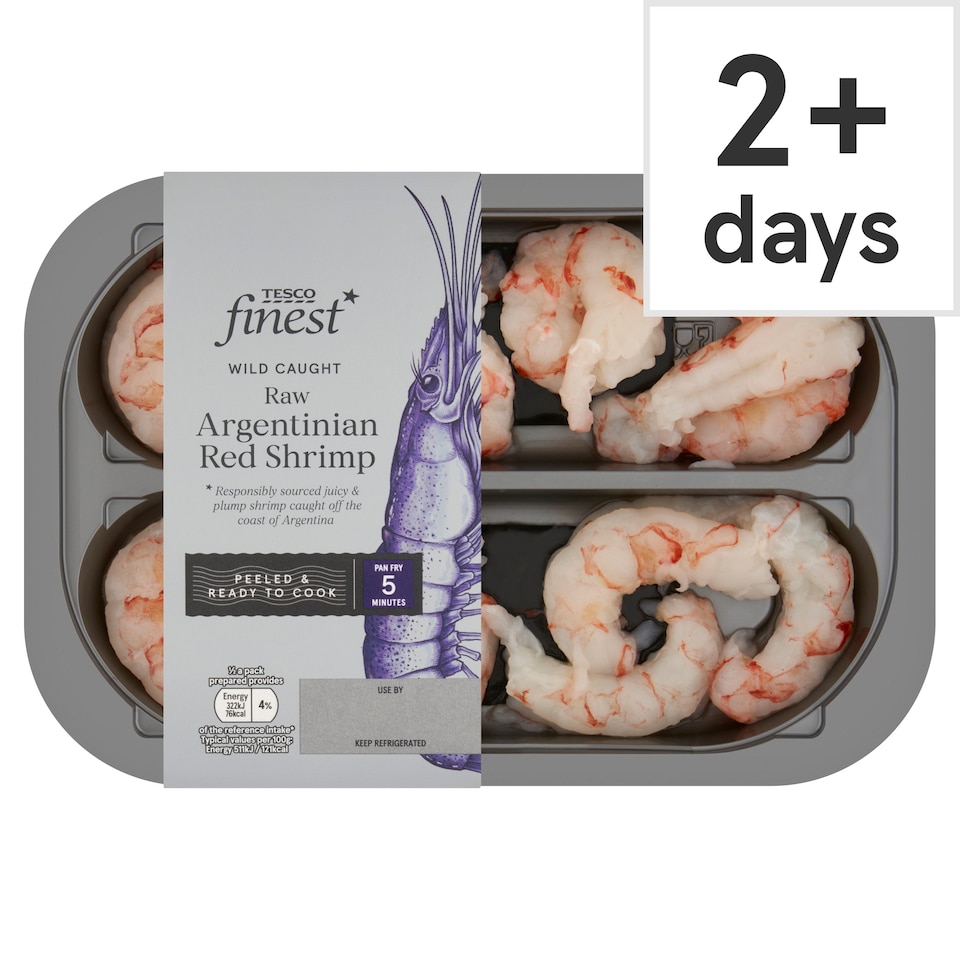 Tesco Finest Raw Argentinian Red Shrimp 180G