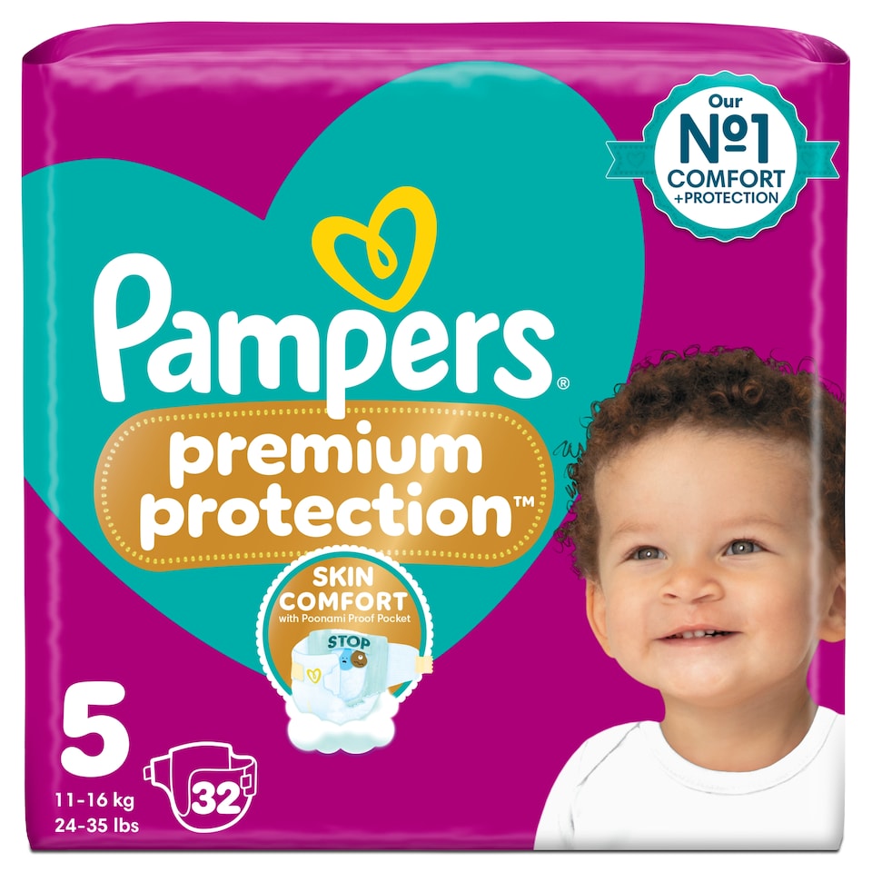 image 1 of Pampers Premium Protection Size 5 32 Nappies
