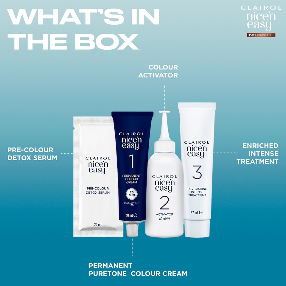 image 1 of Clairol Nice'N Easy Crème Pure Brunettes Permanent Hair Dye Kit - 6.5PB Lightest Latte Brown