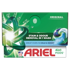 Ariel Original Washing Pods 15 Washes 261g - Tesco Groceries