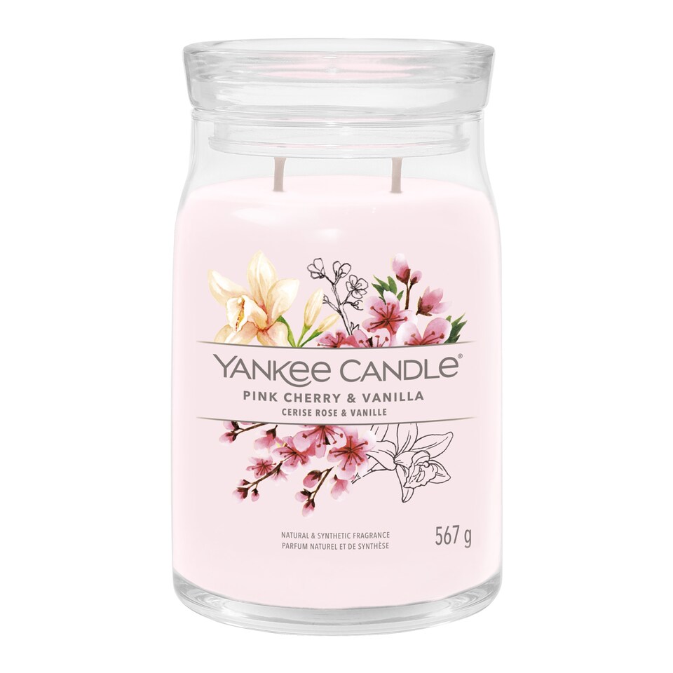 image 1 of Yankee Signature Pink Cherry Vanilla Large Jar Candle 567g