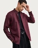 image 2 of F&F Pure Cotton Textured Long Sleeved Shirt in Burgundy