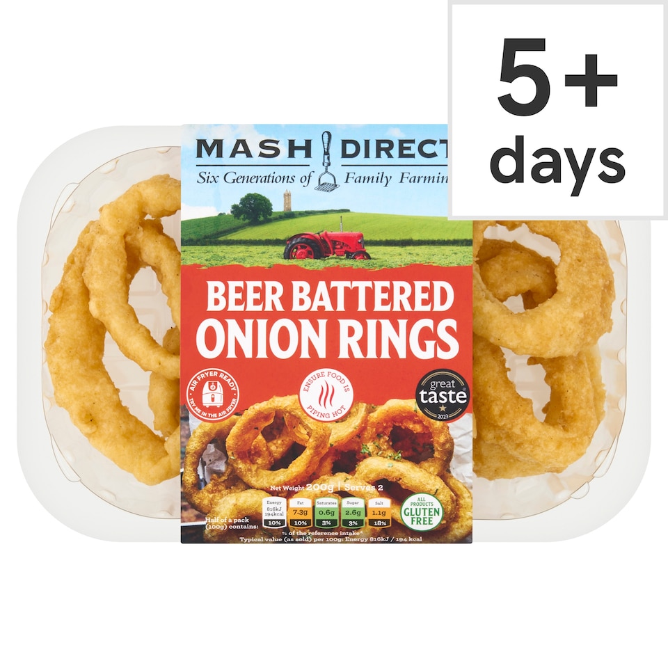 Mash Direct Beer Battered Onion Rings 200G