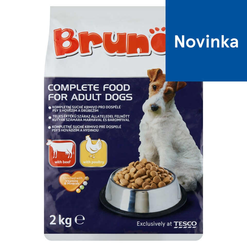 Brunos Complete Dry Food for Adult Dogs with Beef and Poultry 2 kg