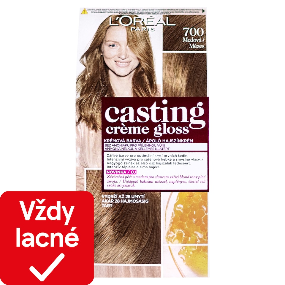 L'Oréal Paris Casting Creme Gloss, semipermanentná farba 700 MEDOVÁ, 48 +72 +60 ml
