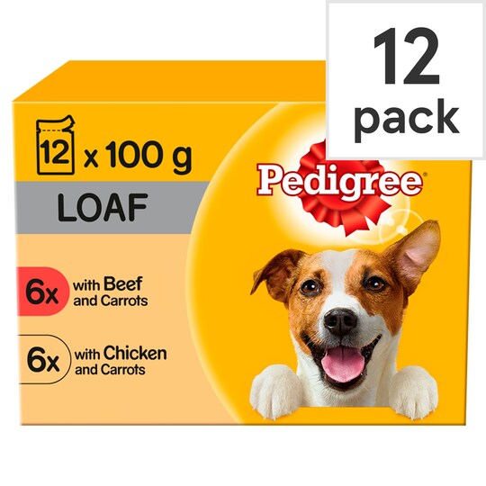 Pedigree Loaf Dog Food Pouches 12X100g Tesco Groceries