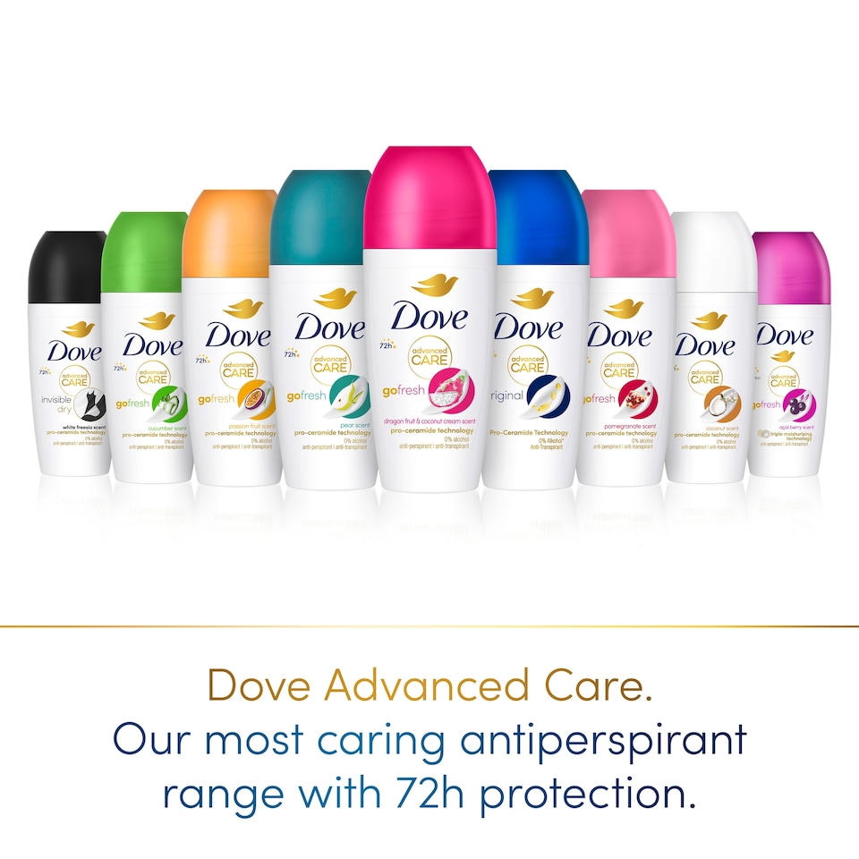 image 1 of Dove Advanced Care Go Fresh Cucumber 72h Roll-On Antiperspirant Deodorant 50ml